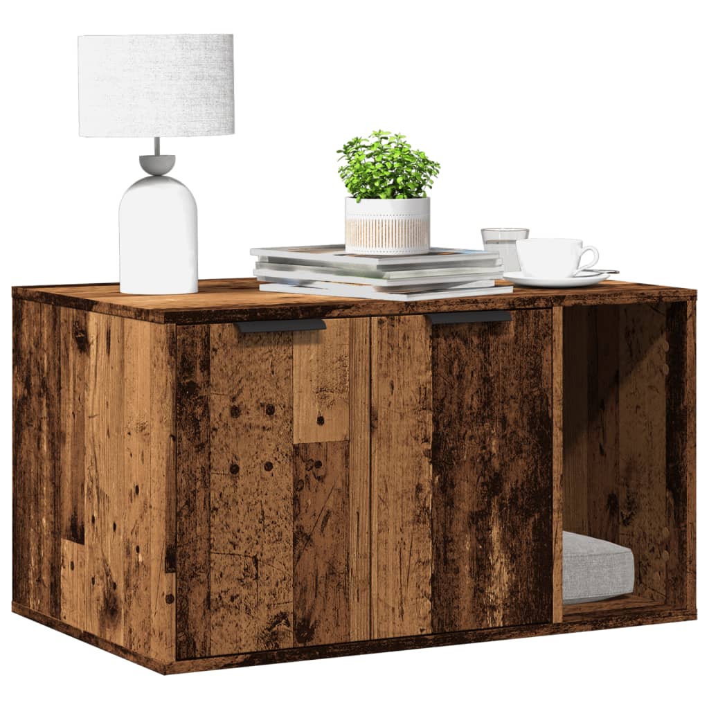 Hidden Cat Litter Box Enclosure with Open Shelf – Engineered Wood | Available in 7 Colors