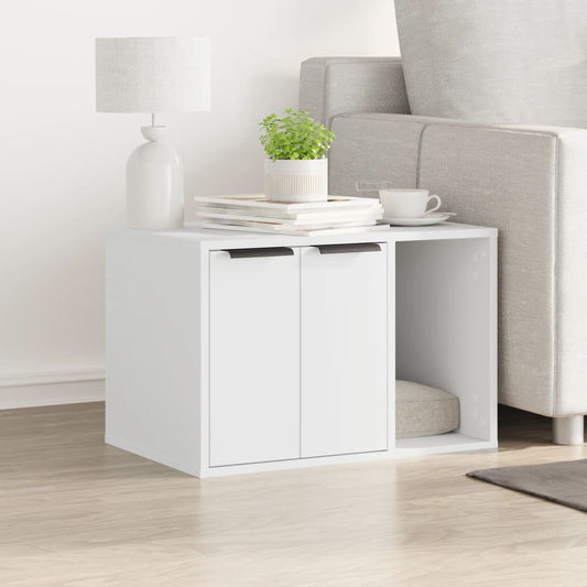 Hidden Cat Litter Box Enclosure with Open Shelf – Engineered Wood | Available in 7 Colors