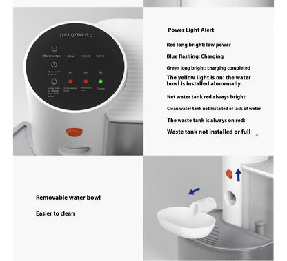 Rechargeable Automatic Smart Cat Water Fountain – 3L Cordless Gravity Pet Drinker with Built-In Lithium Battery