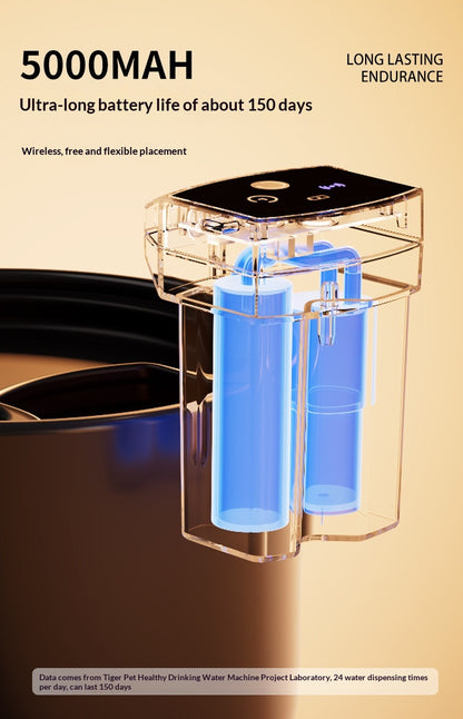 Ceramic Smart Wireless Cat Water Fountain – Rechargeable Automatic Water Dispenser with UVC Sterilization & Heating Options