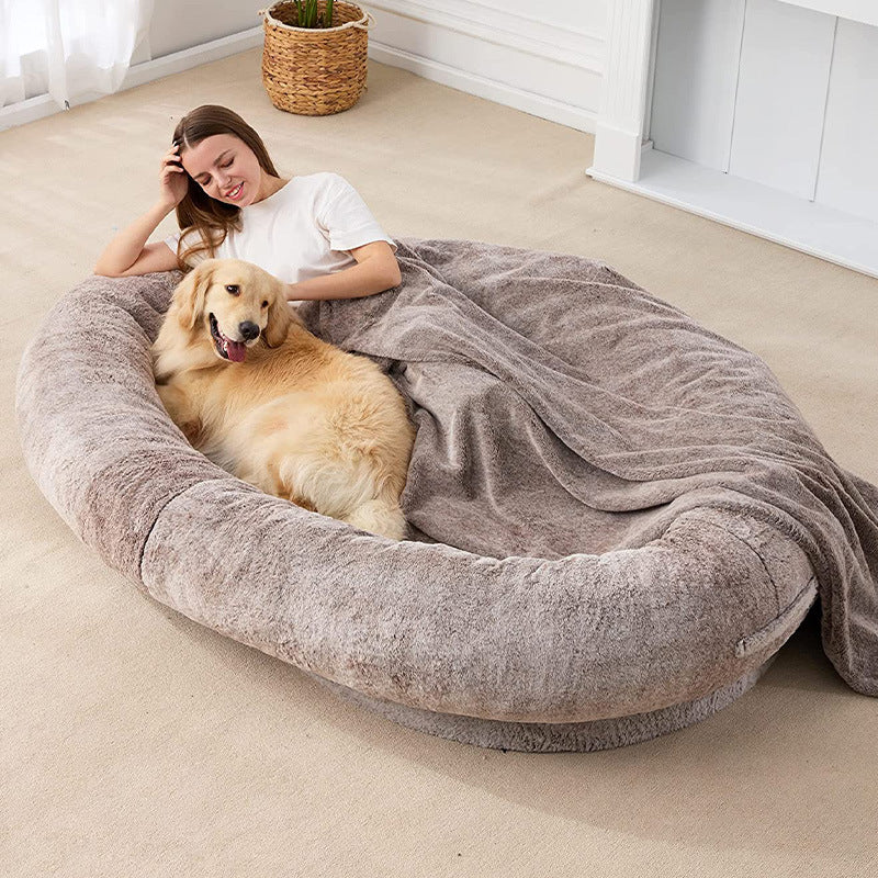 Oversized Human-Sized Plush Dog Bed – 3 Sizes & 3 Colors for Large & Giant Breeds