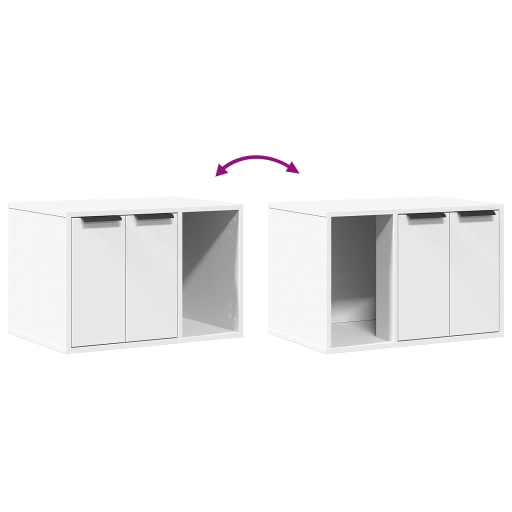 Hidden Cat Litter Box Enclosure with Open Shelf – Engineered Wood | Available in 7 Colors