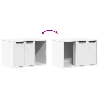 Hidden Cat Litter Box Enclosure with Open Shelf – Engineered Wood | Available in 7 Colors