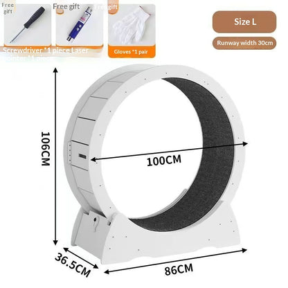 Natural Wood Cat Exercise Treadmill Wheel – 3 Sizes & 2 Colors